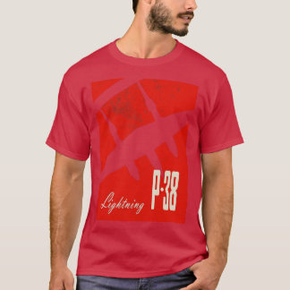 P38稲妻第2次世界大戦戦闘機 Tシャツ
