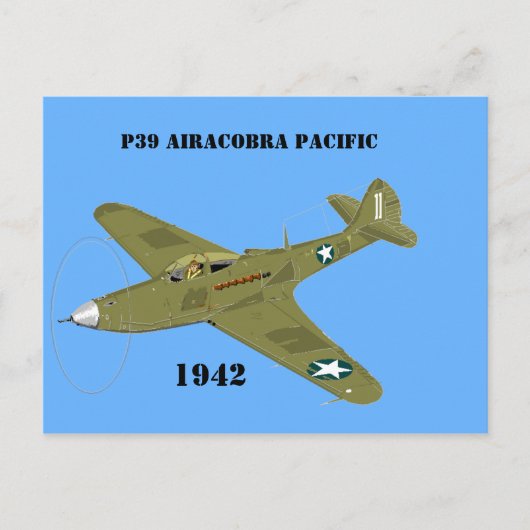 P39 Airacobra Pacific, 1942 ポストカード (正面)