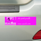p3、ピンクのpoodlewww.zazzle.com バンパーステッカー (車上)