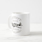 P40航空機ファイター コーヒーマグカップ (正面左)