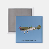 P40Eウォーホーク戦闘機 マグネット (正面/裏面)
