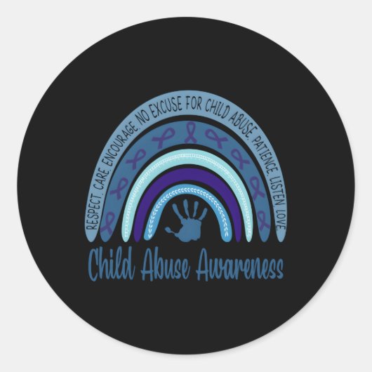 P4Zlレインボーブルーリボンチャイルドアビューズ認識度 ラウンドシール (正面)