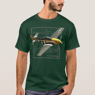 P51マスタング第2次世界大戦ファイター飛行機 Tシャツ