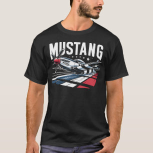 P51マスタング – 赤、白、青 Tシャツ