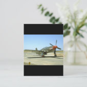 P51ムスタングのTaxiing_WWIIの緑飛行機 ポストカード (スタンド正面)