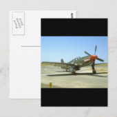 P51ムスタングのTaxiing_WWIIの緑飛行機 ポストカード (正面/裏面)