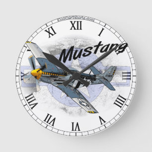 P51ムスタング ラウンド壁時計