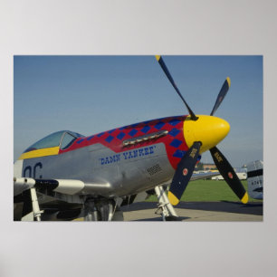 P51ムスタン、ノーズコーン/プロペラでノーズアート ポスター