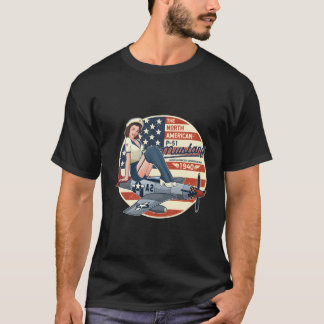 P51ムスタンTシャツ飛行機シャツワ男性へイイS Tシャツ