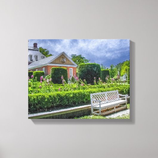 P527004(1) – 知事の宮殿の庭園（ベンチ付き） キャンバスプリント (正面)