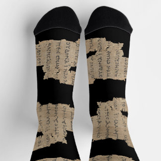 P52 Papyrus Fragment Socks –Earliest New Testament ソックス