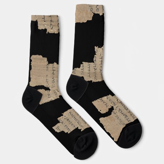 P52 Papyrus Fragment Socks –Earliest New Testament ソックス (右)