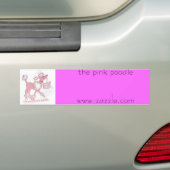 p5、ピンクのpoodlewww.zazzle.com バンパーステッカー (車上)