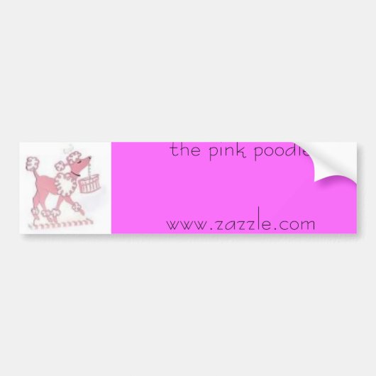p5、ピンクのpoodlewww.zazzle.com バンパーステッカー (正面)