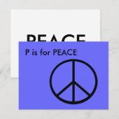 「P」は平和アルファベットのフラッシュカード ポストカード (正面/裏面)