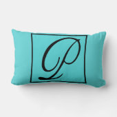 P -イニシャル独身のPオンアクアピロー ランバークッション (裏面)