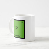 P - パイプウィード おもしろ化学元素記号Tシャツ コーヒーマグカップ (正面左)