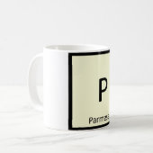 P - パルメザンチーズ 化学元素周期表 コーヒーマグカップ (正面左)