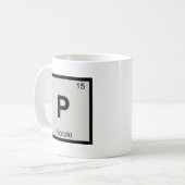P - ピッコロ 音楽 化学 周期表 シンボル コーヒーマグカップ (正面左)