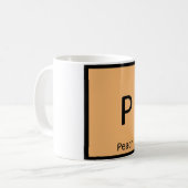P - ピーチ 果物 化学 周期表 シンボル コーヒーマグカップ (正面左)