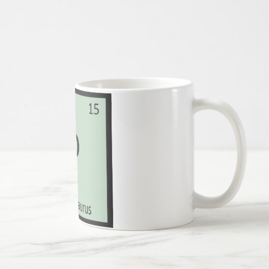 P - プレシオサウルス 恐竜 化学 周期表 コーヒーマグカップ (右)