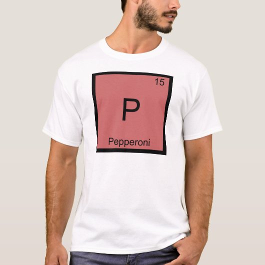 P – ペパロニ化学素おもしろい子シンボルティー Tシャツ (正面)