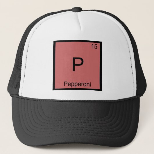 P - ペパロニ おもしろ化学元素記号Tシャツ キャップ (正面)