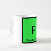 P - ペロネウステス 恐竜 化学 周期表 コーヒーマグカップ (正面左)