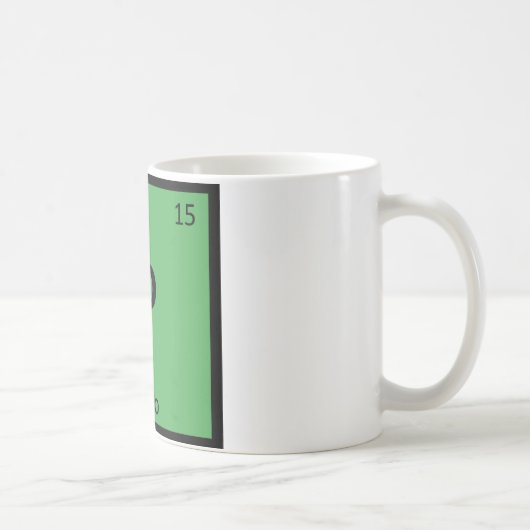 P - ポロスポーツ 化学 周期表 シンボル コーヒーマグカップ (右)