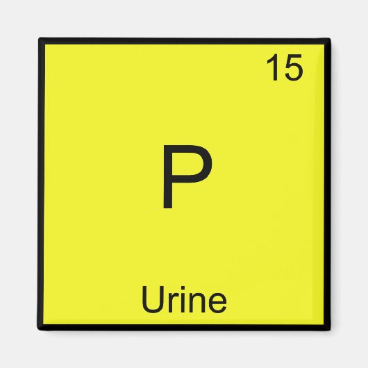 P – 尿化学元素の記号(定期おもしろい) マグネット (正面)