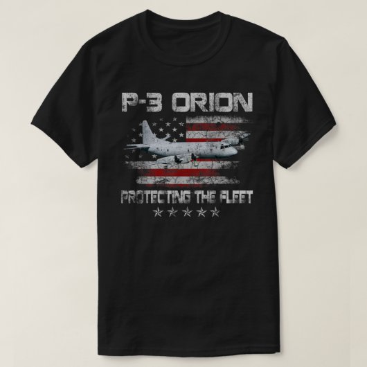 P-3オリオンサブハンターASW飛行機ヴィンテージ退役軍人 Tシャツ (デザイン正面)