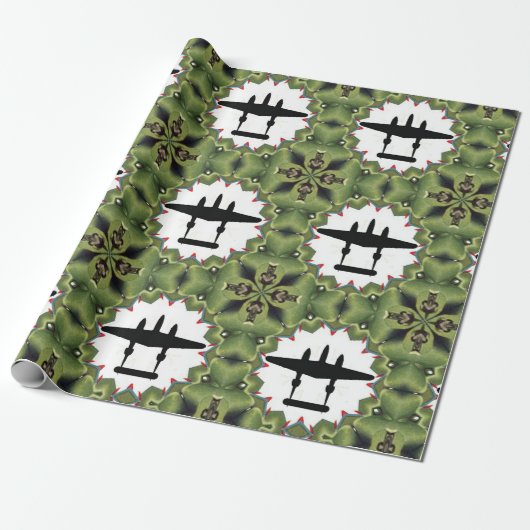 P-38シルエット稲妻 ラッピングペーパー (アンロールド)