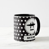 P-38シルエット（白丸、黒丸） マグカップ (正面右)
