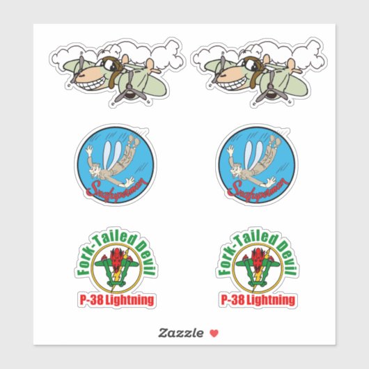 P-38マンガ、P-38スナフペルマン&フォーテッドデビル シール (シート)