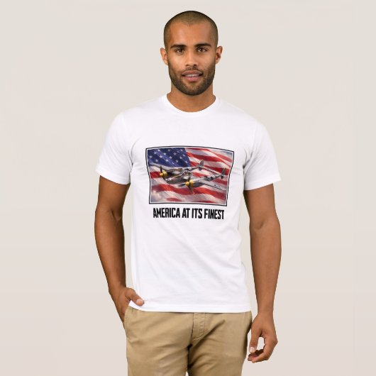 P-38ライトニング - アメリカの誇り Tシャツ (正面フル)