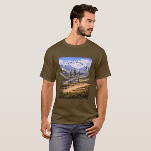 P-38ライトニング 中国・ビルマ・インド戦役 Tシャツ (正面フル)