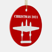 P-38稲妻クリスマス202赤と白セラミックO セラミックオーナメント (右)