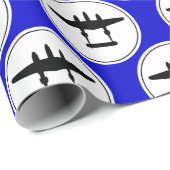 P-38稲妻シルエットホワイトサークルブルーバック ラッピングペーパー (ロールコーナー)