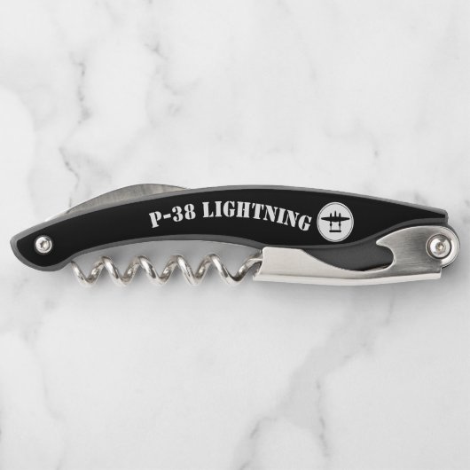 P-38稲妻ステンシル（円形シルエット付） ソムリエナイフ (裏面)