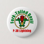 P-38稲妻フォークテールデビルピン 缶バッジ (正面)