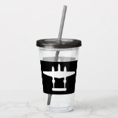 P-38稲妻ホワイトシルエット アクリルタンブラー (裏面)