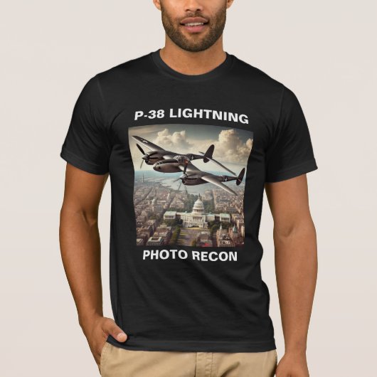 P-38稲妻写真 Tシャツ (正面)