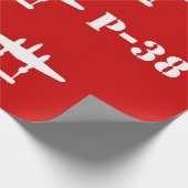 P-38稲妻赤と白 ラッピングペーパー (角)