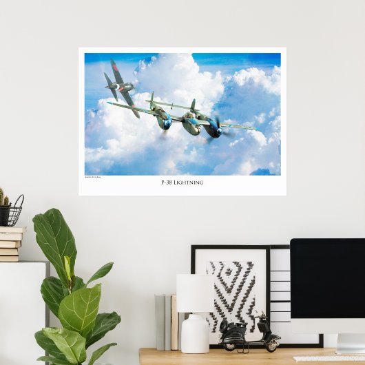 P-38稲妻 ポスター (ホームオフィス)