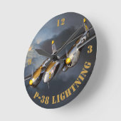 P-38稲妻 ラウンド壁時計 (傾斜)
