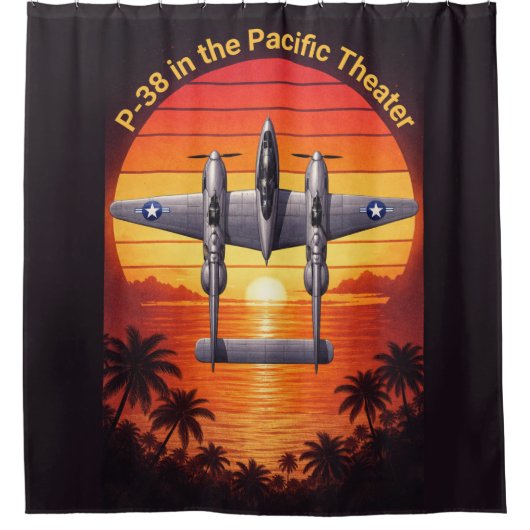 P-38 Lightning in the Pacific シャワーカーテン (正面)
