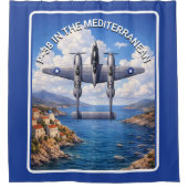P-38 Lightning Over the Mediterranean シャワーカーテン (正面)