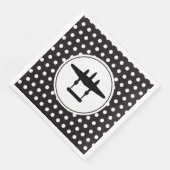 P-38 Silhouette in Circle on水玉模様背景 (コーナー)