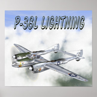 P-38L稲妻ポスター ポスター