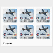 P-40カーティスウォーホーク戦闘隊 スクエアシール (シート)